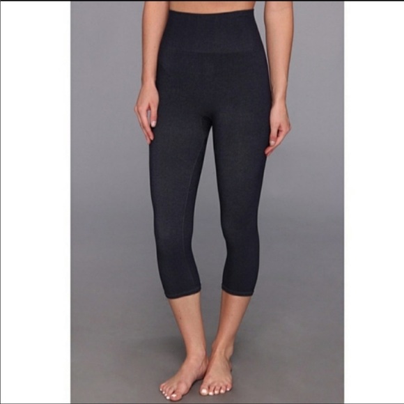 Spanx Look At Me Now Denim Look High Waist Cropped Leggings - Picture 1 of 5